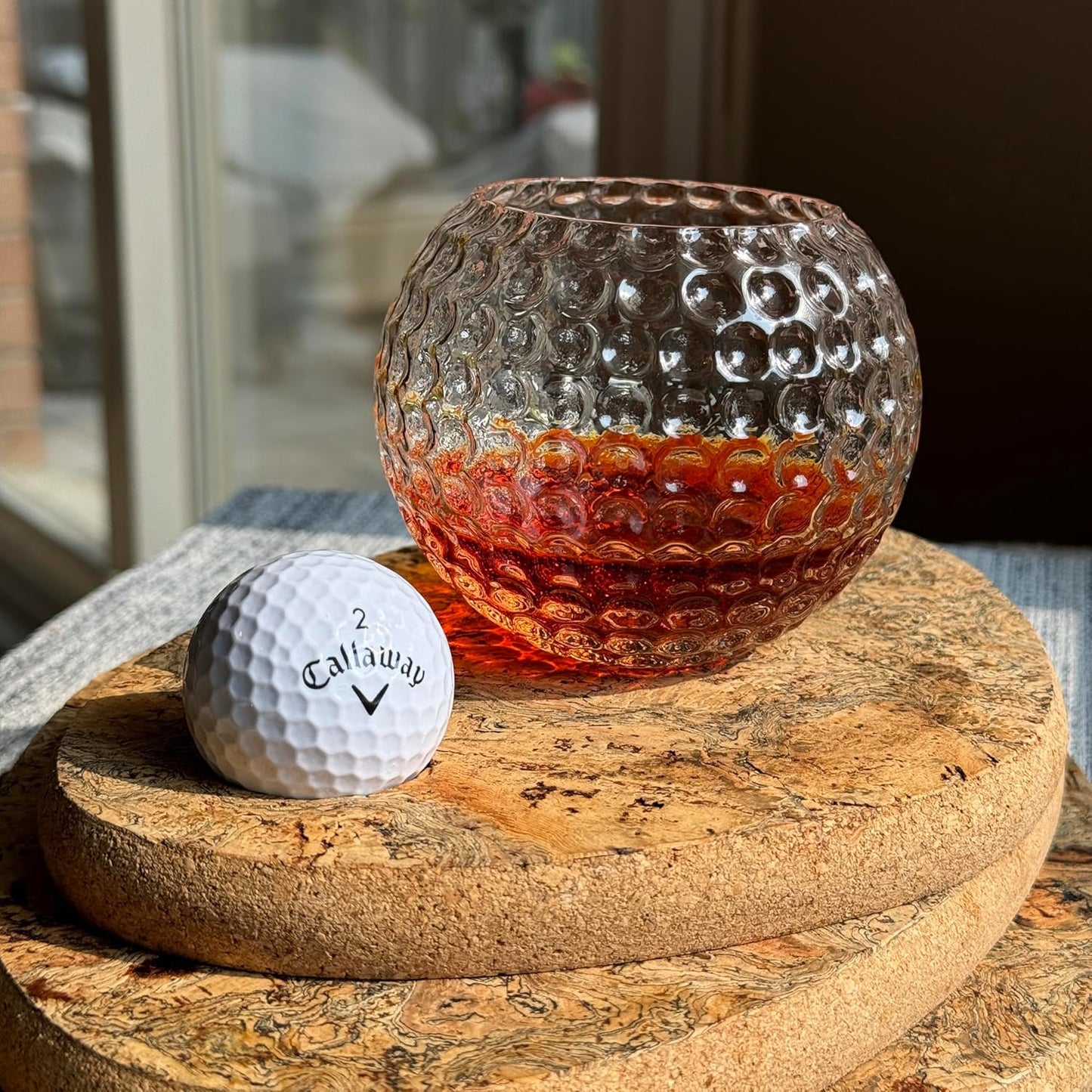Golf Ball Whiskey Glasses, 10oz Rocks Glass for Rum, Scotch, and Wine, Whiskey Glass Bourbon Gift. Ideal for Cocktails, Old Fashioned Drinks, Gifts for Golfers, Men and Women Who Enjoy Whiskey