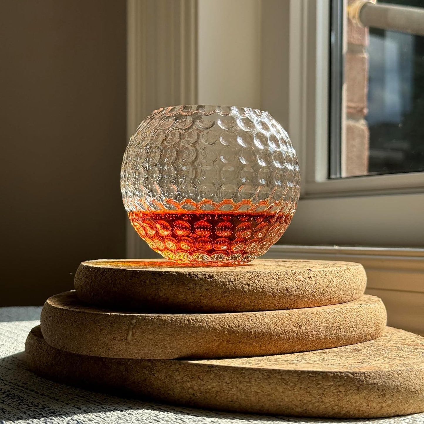Golf Ball Whiskey Glasses, 10oz Rocks Glass for Rum, Scotch, and Wine, Whiskey Glass Bourbon Gift. Ideal for Cocktails, Old Fashioned Drinks, Gifts for Golfers, Men and Women Who Enjoy Whiskey