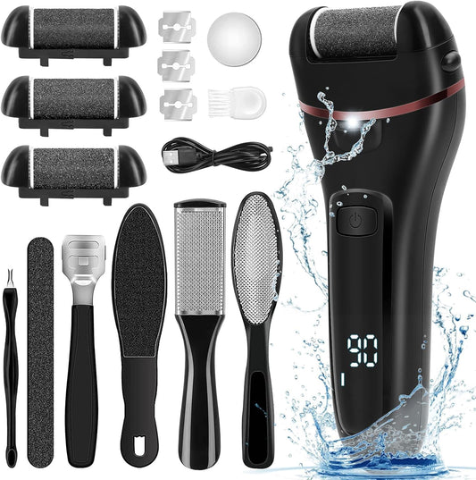 Electric Callus Remover for Feet | Rechargeable Foot File, Electric Foot Scrubber | 18 Piece Pedicure Kit