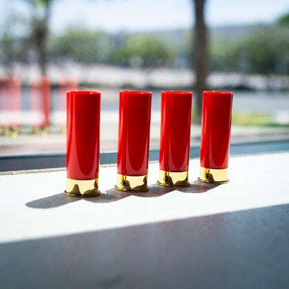 12 Gauge Shot Glasses Set of 4 - Perfect for Parties, Man Cave, and Gifts