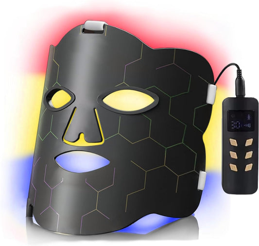 LED Light Therapy Mask, Red, Blue, Yellow, Near-Infrared Light Therapy Mask